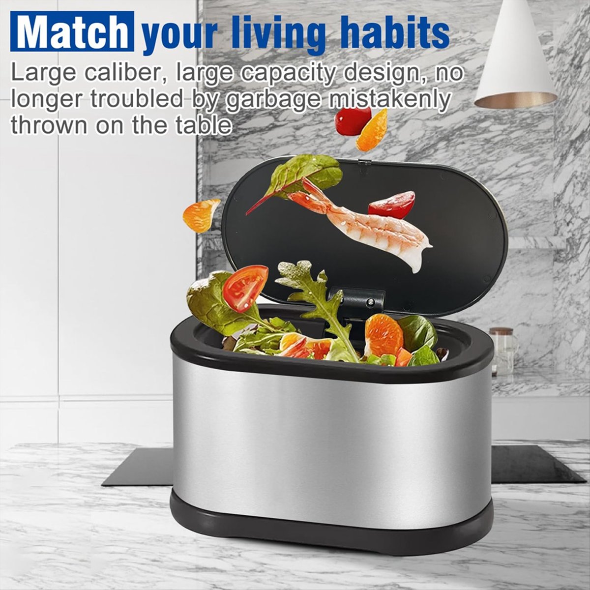 Compost Bin Countertop - Mini Kosz na Śmieci z Pokrywką,